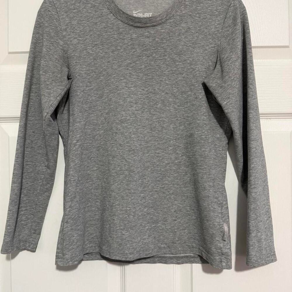 Gray nike dri fit cotton long
